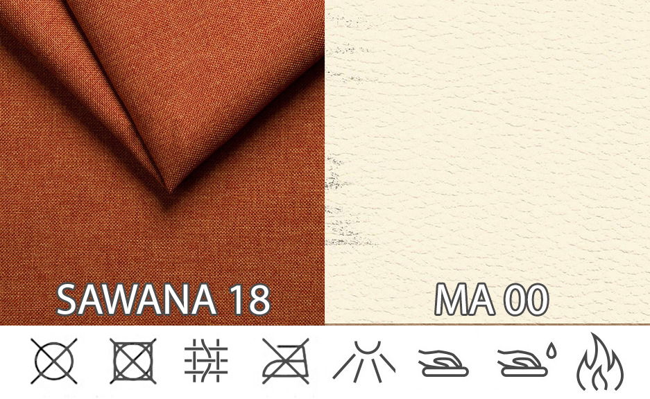 Rohová sedačka U Marlon (oranžová + biela) (L)