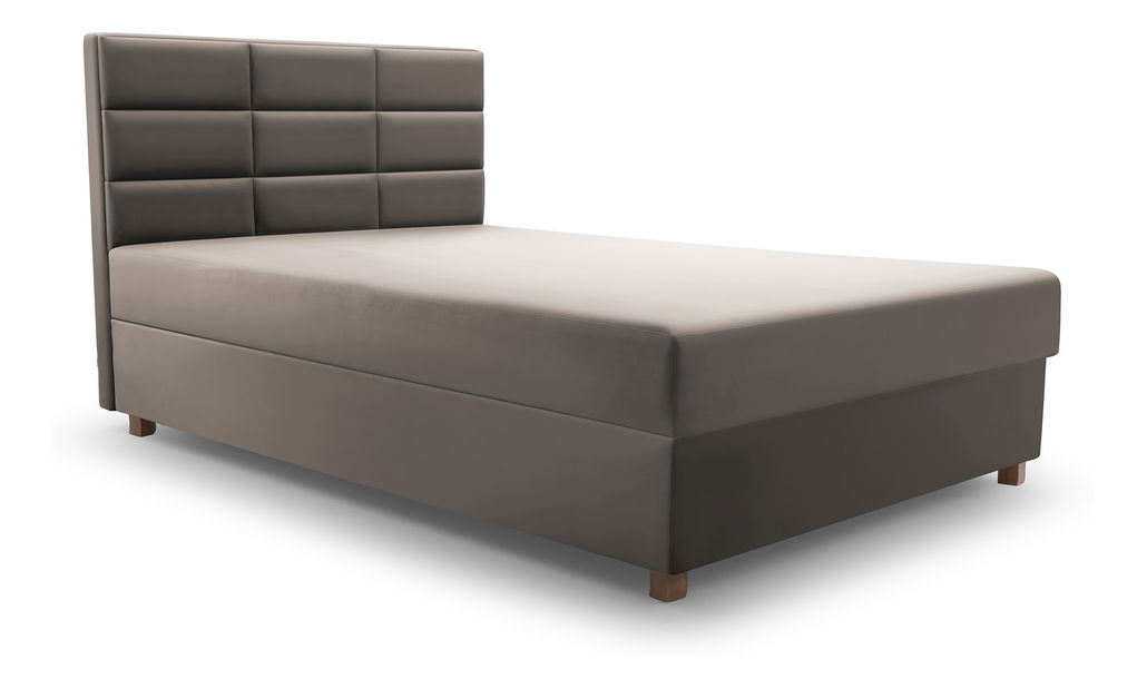 Pat de o persoană 120 cm Picasso II (Bej) (cu sp. depozitare și saltea) 