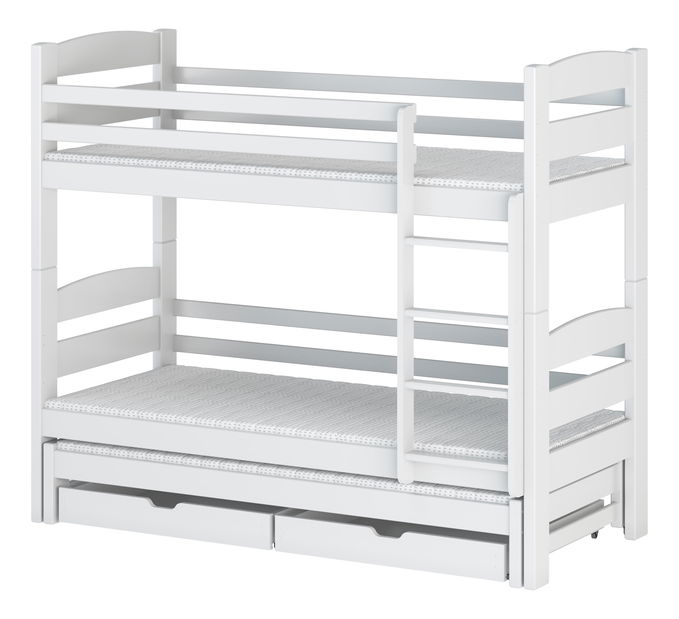 Detská poschodová posteľ 90 cm Celsa (biela) (s roštami)