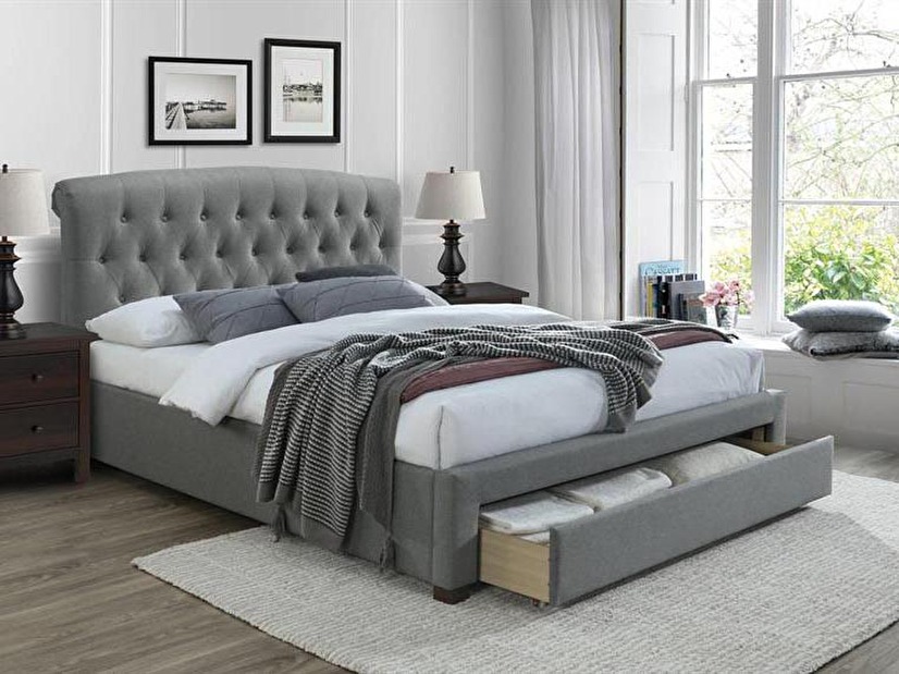 Manželská postel Arden (sivá)