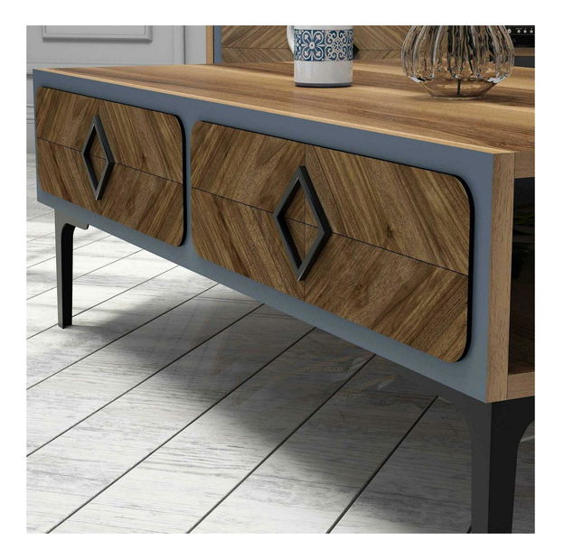 Konferenčný stolík Simba (orech + modrá)