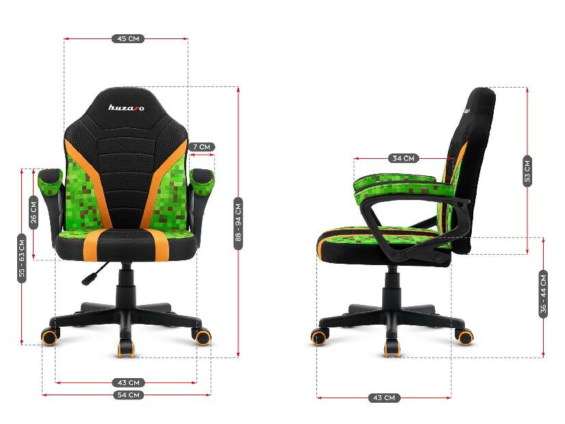 Scaun gaming pentru copii Rover 1 (negru + verde)