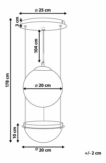 Függesztett lámpa Tancred (fekete) 