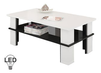 Konferenčný stolík Fernhill 2 (biela + lesk čierny)