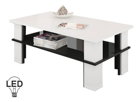 Konferenčný stolík Fernhill 2 (biela + lesk čierny)