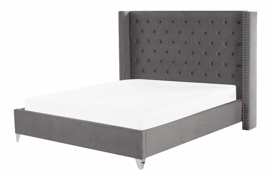Manželská posteľ 180 cm LUBECK (s roštom) (sivá)