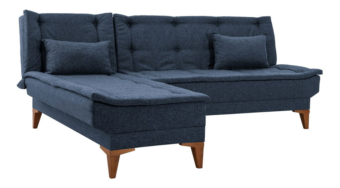 Rohová sedacia súprava Santic (tmavomodrá)