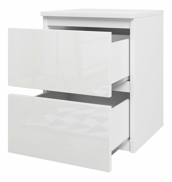 Noćni stolić Orion OW2 (bijela + bijeli sjaj)