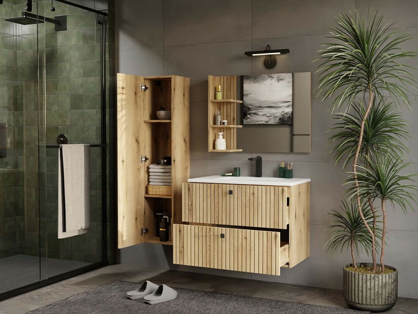 Skrinka pod umývadlo Terca 1 80 (dub evoke) (s umývadlom)