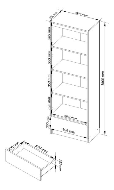 Regál Radha (szonoma tölgy)