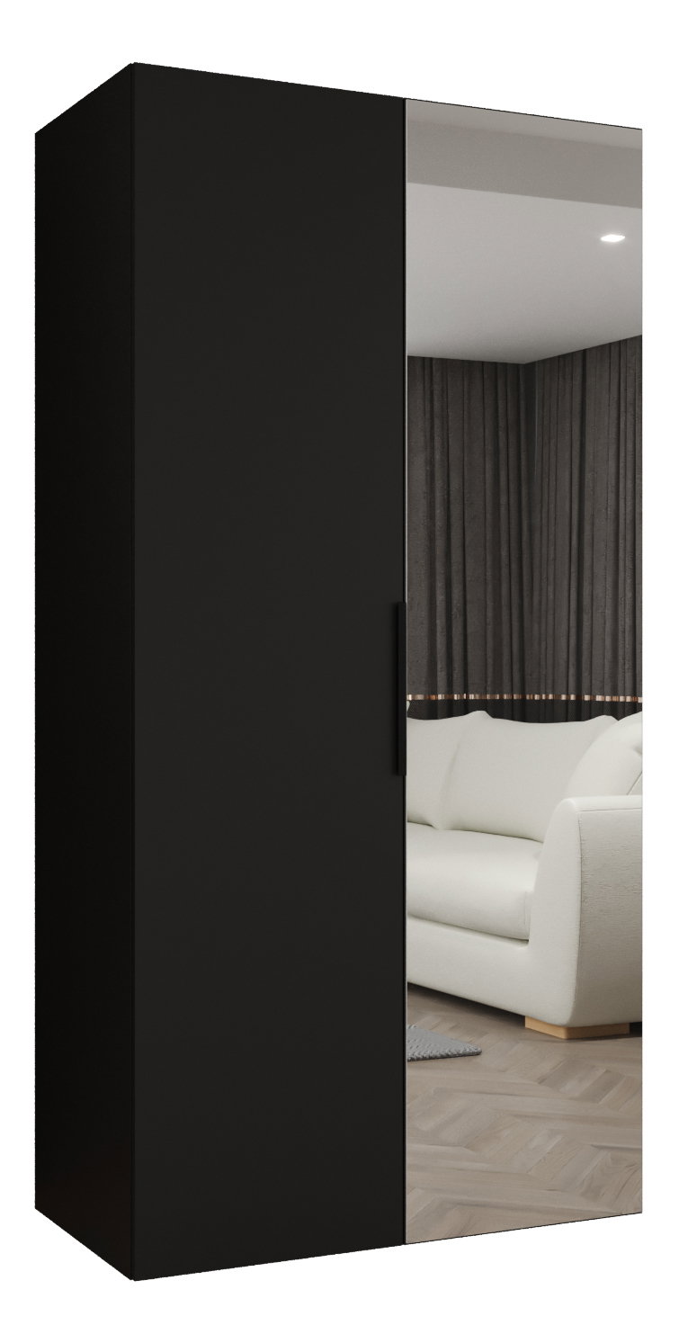 Dulap de haine 100 cm Mirabella 2 (Negru + Negru)