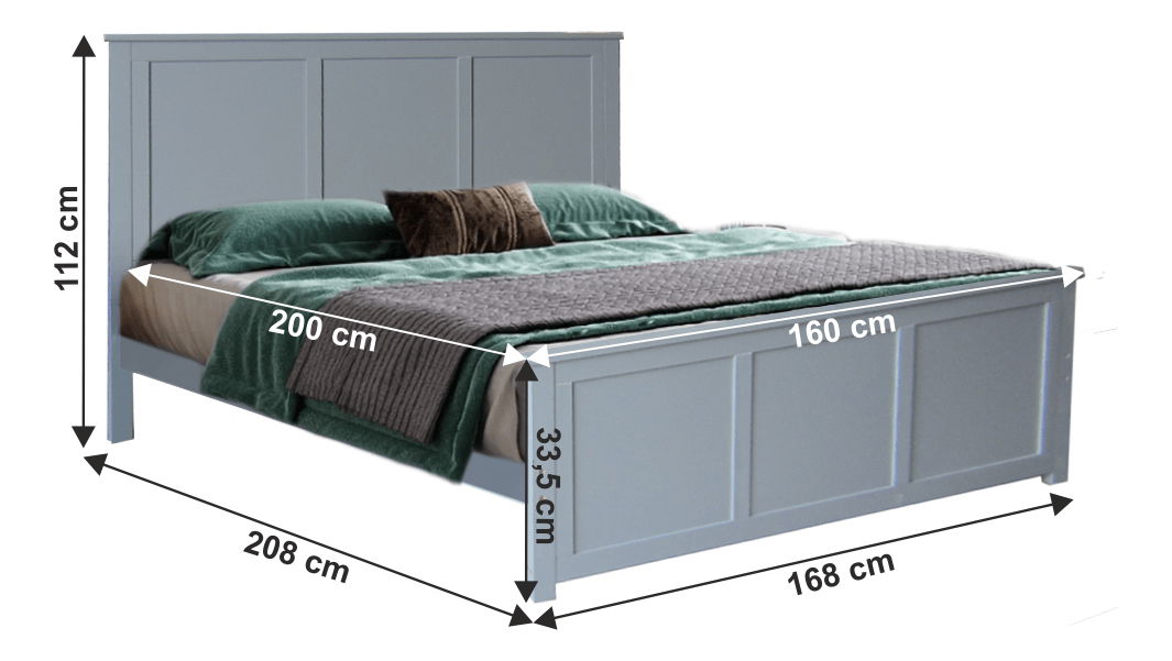 Franciaágy 160 cm Mino (szürke)