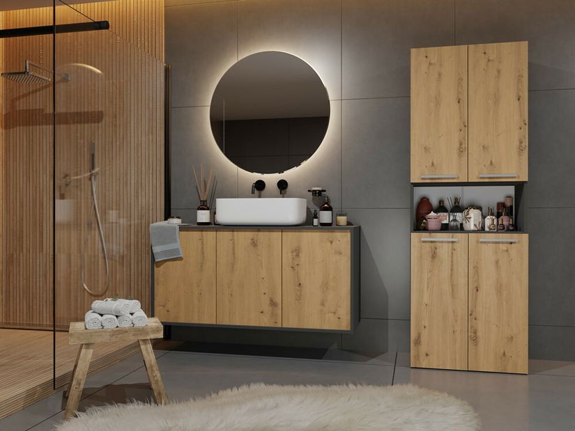 Kúpeľňová skrinka Neltossa 6 (antracit + dub artisan)