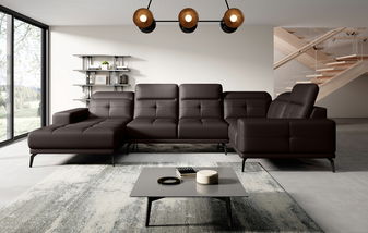 U alakú sarokkanapé Nicolette (sötétbarna) (J)