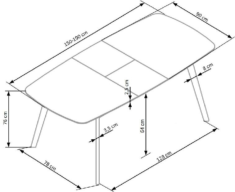 Masă de sufragerie Ontario (pentru 6 până la 8 persoane)