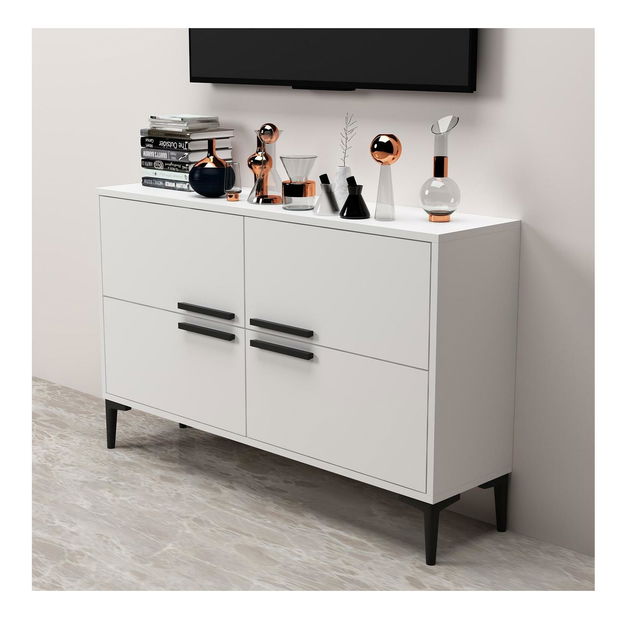 TV asztal/szekrény Kipobu (fehér) 