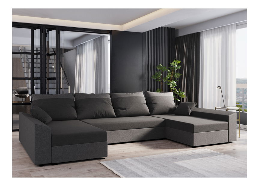 Colțar în formă de U Paragon U (Gri închis + maro)