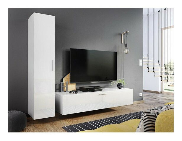 Obývacia stena Williams (biela + biely lesk) *výpredaj