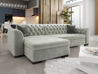 Kutna sofa na razvlačenje Leon (L) (Magic Velvet 2240 + Magic Velvet 2240 + Magic Velvet 2217)