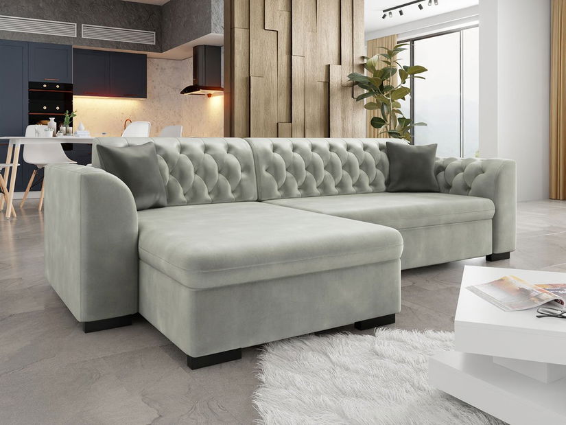 Rohová rozkladacia pohovka Leon (L) (Magic Velvet 2240 + Magic Velvet 2240 + Magic Velvet 2217)