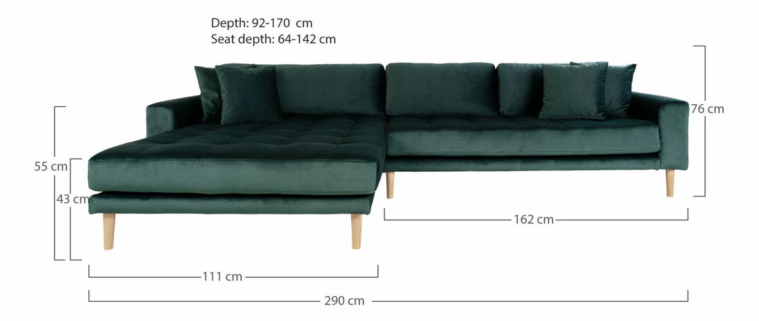 Rohová sedacia súprava (L) Lvaveriaora (zelená)