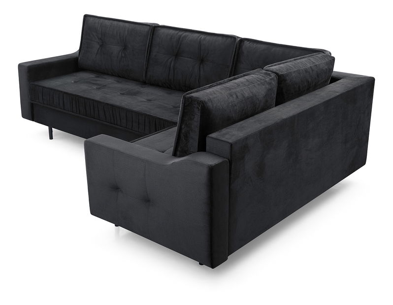 Sarokkanapé Aisha (fekete) (B)