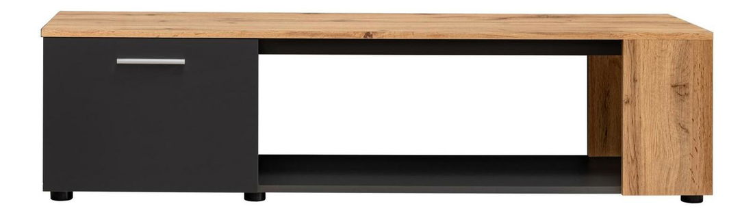 Obývacia stena Mantes ZWT30 (čierna matná + dub wotan)