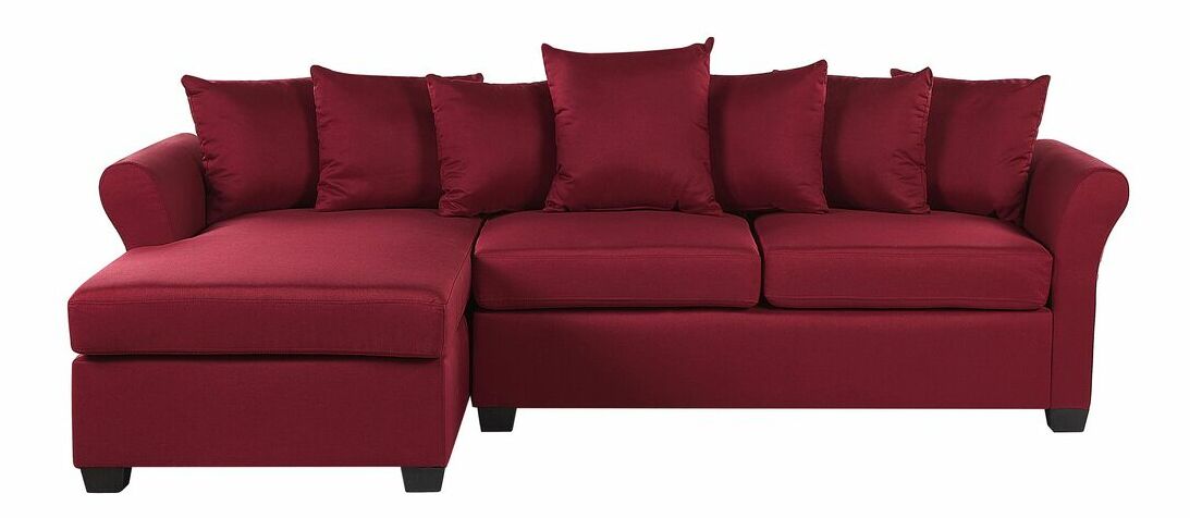 Rohová sedačka VENNA (tmavočervená) (L)