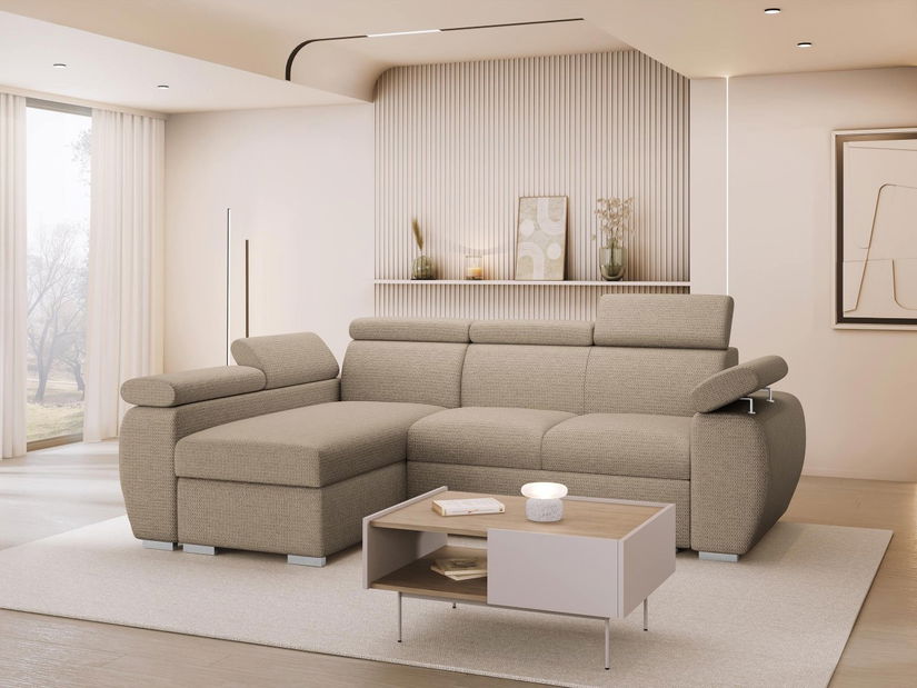 Rohová sedacia súprava Gozo Mini (béžová) (L)