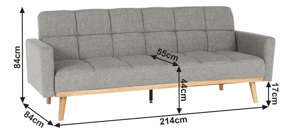 3 személyes kanapé Mavona (szürke)