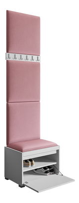 Mobilier pentru hol Leon 60 VII (Alb + piele ecologică Soft 011)