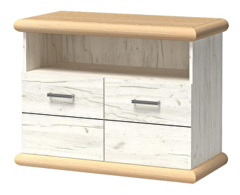 TV asztal/szekrény Kenny 12 (fehér craft + arany craft)