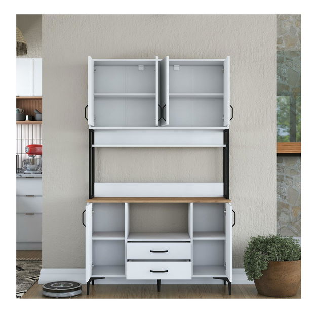 Policová skriňa Jenaretta 169 (biela + orech)