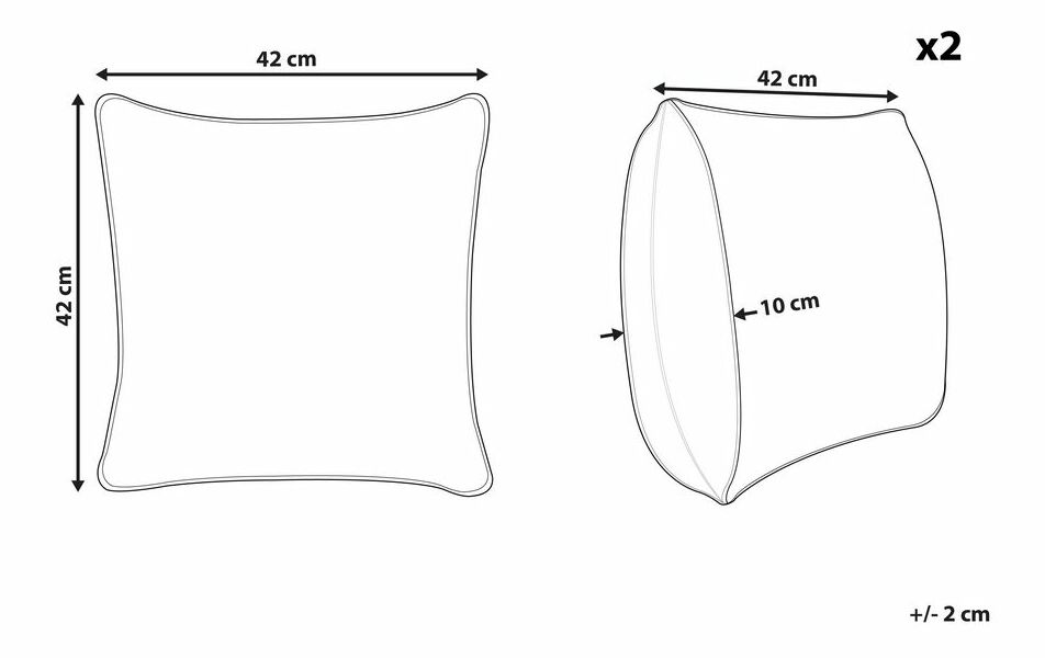 Díszpárna készlet (2 db.) 42 x 42 cm Luba (szürke)