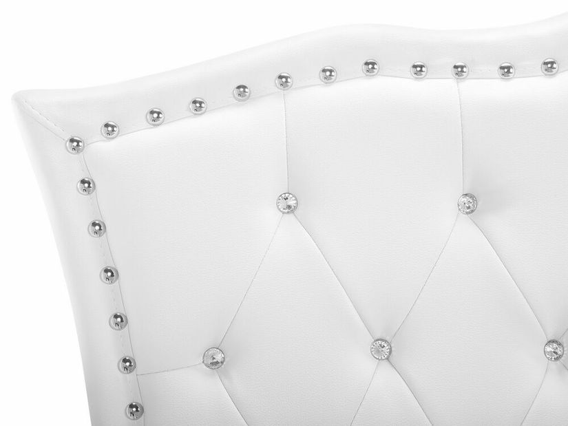 Bračni krevet 140 cm MATH (s podnicom i prostorom za odlaganje) (bijela)