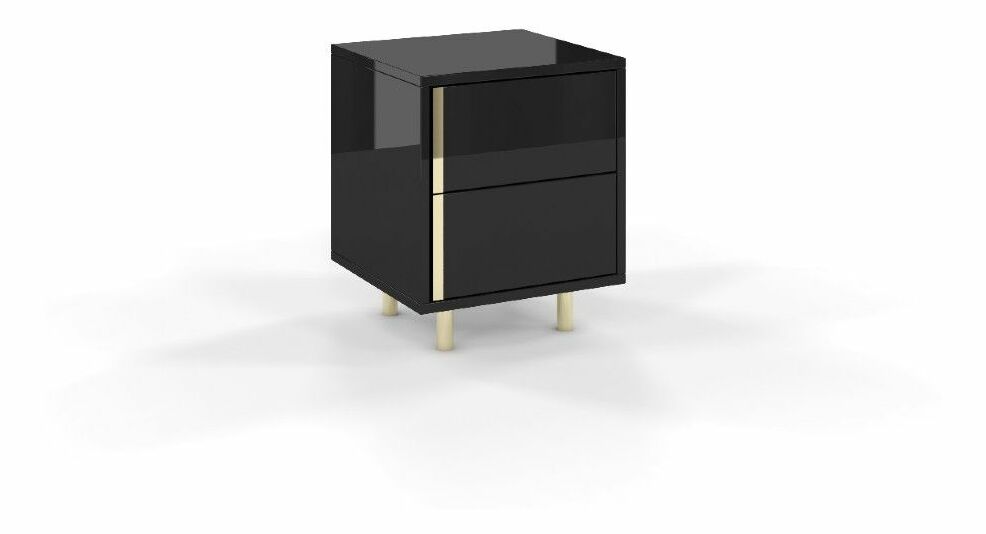Noptieră Carra (Negru lucios)
