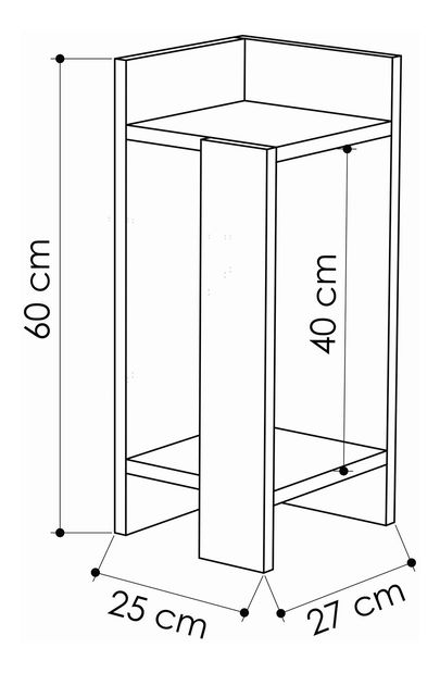 Nočný stolík Emre (biela) (L)