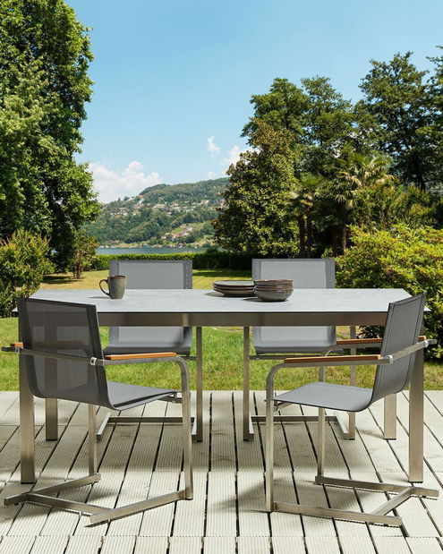 Set 4 buc scaune de grădină Cleopatra (gri)