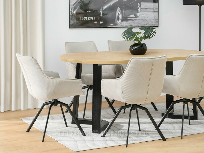 Szék Liam (világos bézs + fekete)