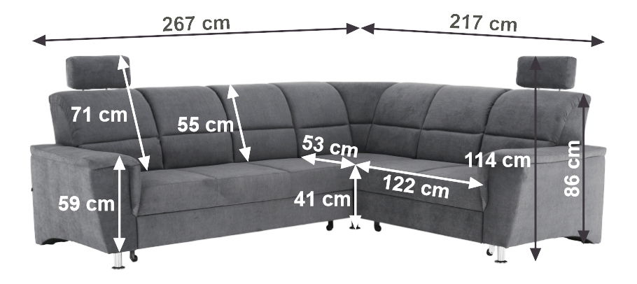 Kutna garnitura Stan (siva) (D) 