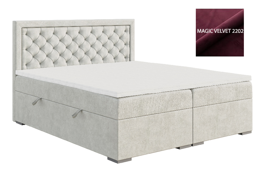 Jednolôžková posteľ Boxspring 90 cm Bohem (fialová) (s matracom a úl. priestorom) *bazár