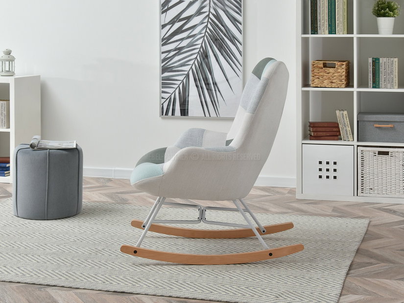 Fotel Sibyla (patchwork + fehér + bükk)