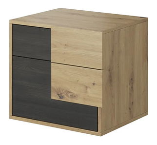 Noćni stolić Bacuzza (crni nordijski bor + hrast artisan)