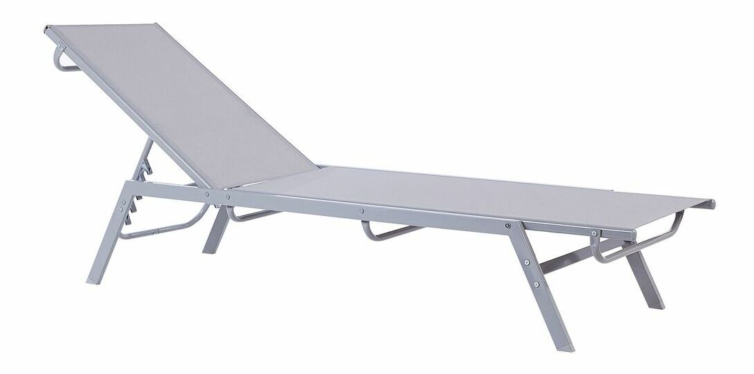 Șezlong pentru grădină NESS (textil) (gri)