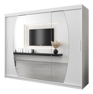 Dulap de haine 250 cm Eclipse (Alb mat + Alb mat)