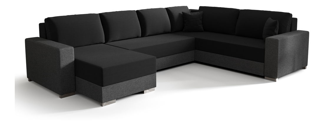 Rohová sedačka v tvare U Pearle 3 (čierna + sivá) (P)