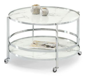 Stolić za kavu Chici (bijeli mramor + krom)
