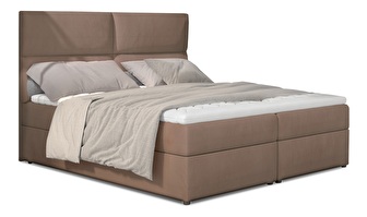 Kontinentálna posteľ 165 cm Alyce (hnedá) (s matracmi)