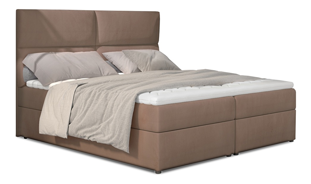 Manželská posteľ Boxspring 145 cm Alyce (hnedá) (s matracmi)