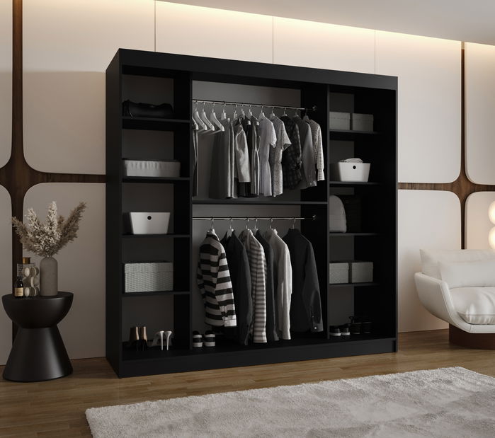 Dulap de haine 200 cm Boomer 3 (Negru)